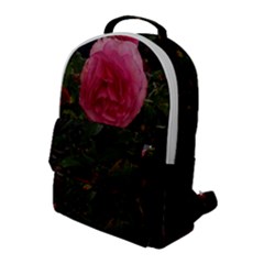 Round Pink Rose Flap Pocket Backpack (large) by okhismakingart