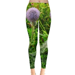 Purple Spherical Flower Leggings  by okhismakingart