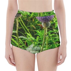 Purple Spherical Flower High-waisted Bikini Bottoms by okhismakingart