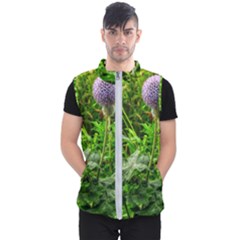 Purple Spherical Flower Men s Puffer Vest by okhismakingart