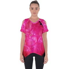 Single Geranium Blossom Cut Out Side Drop Tee by okhismakingart