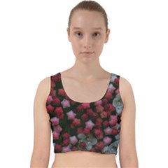 Floral Stars Velvet Racer Back Crop Top by okhismakingart