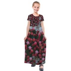 Floral Stars Kids  Short Sleeve Maxi Dress by okhismakingart