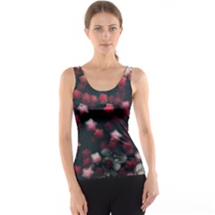 Floral Stars -dark Red Tank Top by okhismakingart