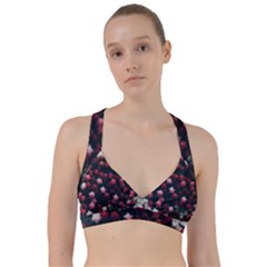 Floral Stars -dark Red Sweetheart Sports Bra by okhismakingart