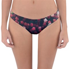 Floral Stars -dark Red Reversible Hipster Bikini Bottoms by okhismakingart