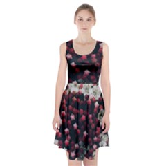 Floral Stars -dark Red Racerback Midi Dress by okhismakingart