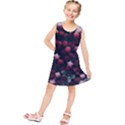 Floral Stars -Dark Red Kids  Tunic Dress View1