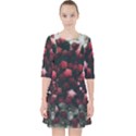 Floral Stars -Dark Red Pocket Dress View1