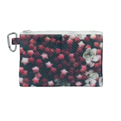 Floral Stars -dark Red Canvas Cosmetic Bag (medium) by okhismakingart