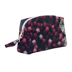 Floral Stars -dark Red Wristlet Pouch Bag (medium)