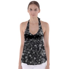 Floral Stars -black And White Babydoll Tankini Top by okhismakingart