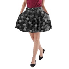 Floral Stars -black And White A-line Pocket Skirt by okhismakingart