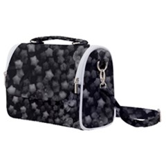 Floral Stars -black And White Satchel Shoulder Bag