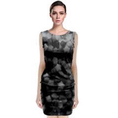 Floral Stars -black And White Sleeveless Velvet Midi Dress by okhismakingart