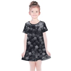 Floral Stars -black And White Kids  Simple Cotton Dress by okhismakingart