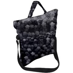 Floral Stars -black And White Fold Over Handle Tote Bag by okhismakingart