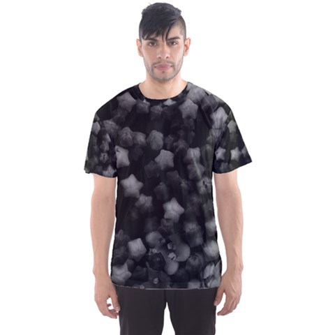 Floral Stars -black And White, High Contrast Men s Sports Mesh Tee by okhismakingart