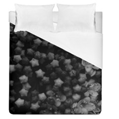 Floral Stars -black And White, High Contrast Duvet Cover (queen Size) by okhismakingart