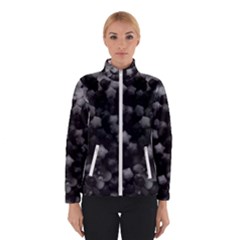 Floral Stars -black And White, High Contrast Winter Jacket by okhismakingart