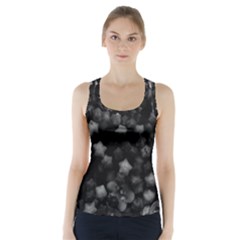 Floral Stars -black And White, High Contrast Racer Back Sports Top by okhismakingart