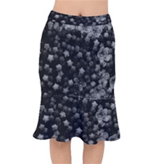 Floral Stars -black And White, High Contrast Mermaid Skirt by okhismakingart