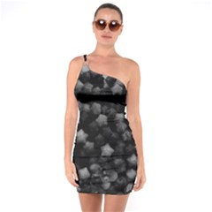 Floral Stars -black And White, High Contrast One Soulder Bodycon Dress by okhismakingart