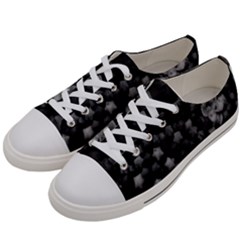 Floral Stars -black And White, High Contrast Women s Low Top Canvas Sneakers by okhismakingart