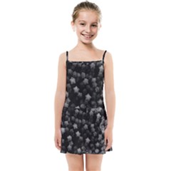 Floral Stars -black And White, High Contrast Kids  Summer Sun Dress by okhismakingart