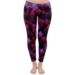 Floral Stars -purple Classic Winter Leggings by okhismakingart