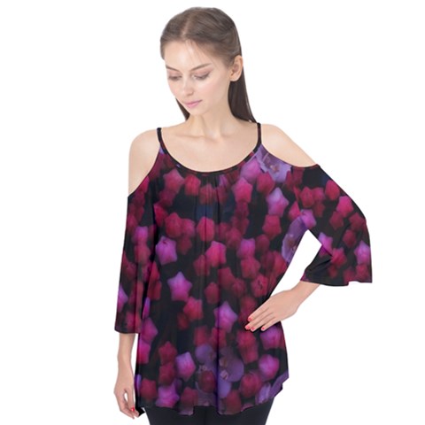 Floral Stars -purple Flutter Tees by okhismakingart