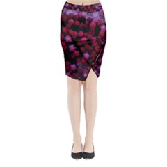 Floral Stars -purple Midi Wrap Pencil Skirt by okhismakingart