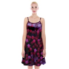 Floral Stars -purple Spaghetti Strap Velvet Dress by okhismakingart