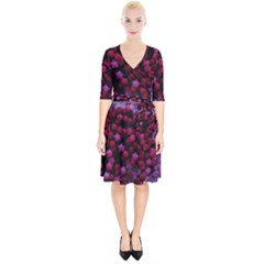 Floral Stars -purple Wrap Up Cocktail Dress by okhismakingart