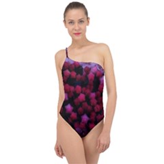 Floral Stars -purple Classic One Shoulder Swimsuit by okhismakingart