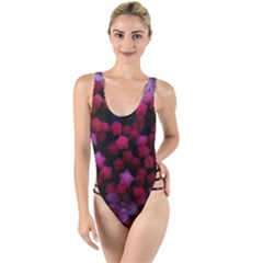 Floral Stars -purple High Leg Strappy Swimsuit by okhismakingart