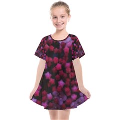 Floral Stars -purple Kids  Smock Dress