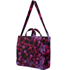 Floral Stars -purple Square Shoulder Tote Bag by okhismakingart