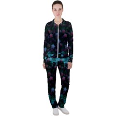 Floral Stars -blue Casual Jacket And Pants Set