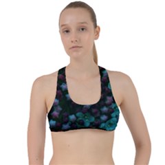 Floral Stars -blue Criss Cross Racerback Sports Bra by okhismakingart