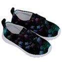 Floral Stars -Blue Kids  Velcro No Lace Shoes View3