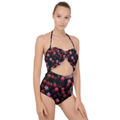 Floral Stars -bright Scallop Top Cut Out Swimsuit by okhismakingart