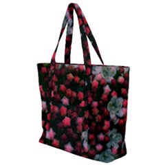 Floral Stars -bright Zip Up Canvas Bag