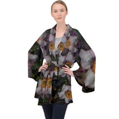 Light Purple Blossoms Velvet Kimono Robe by okhismakingart