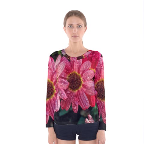 Three Dripping Flowers Women s Long Sleeve Tee by okhismakingart