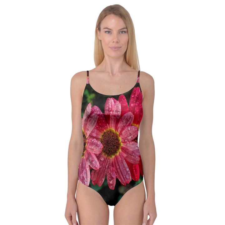 Three Dripping Flowers Camisole Leotard 