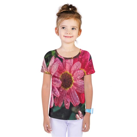 Three Dripping Flowers Kids  One Piece Tee by okhismakingart