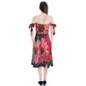 Three Dripping Flowers Shoulder Tie Bardot Midi Dress View2