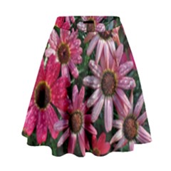 Pink Asters High Waist Skirt by okhismakingart