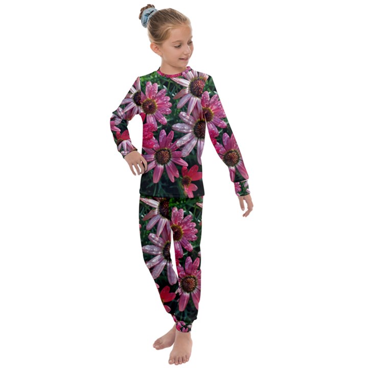 Pink Asters Kids  Long Sleeve Set 